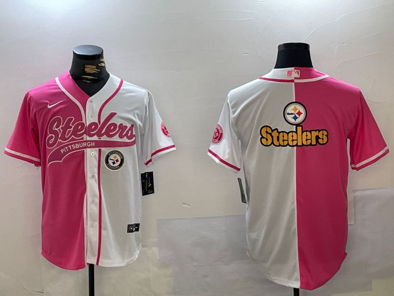 Men Pittsburgh Steelers Blank white pink Joint Name 2024 Nike Limited NFL Jersey style 10->houston texans->NFL Jersey
